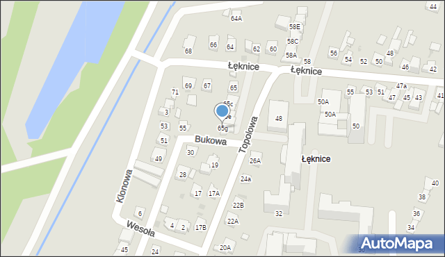Dąbrowa Górnicza, Łęknice, 65g, mapa Dąbrowa Górnicza