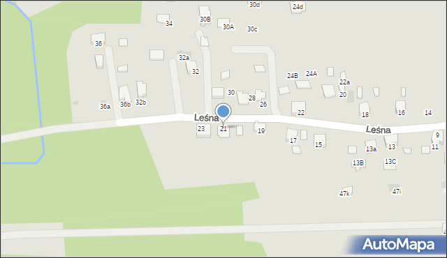 Dąbrowa Tarnowska, Leśna, 21, mapa Dąbrowa Tarnowska