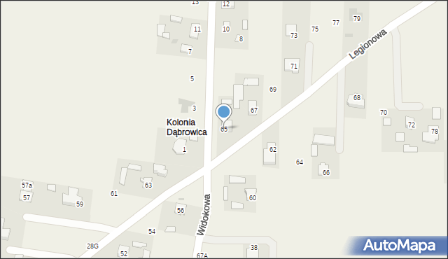 Dąbrowica, Legionowa, 65, mapa Dąbrowica