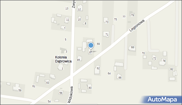 Dąbrowica, Legionowa, 67, mapa Dąbrowica