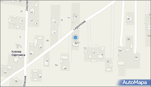 Dąbrowica, Legionowa, 68, mapa Dąbrowica
