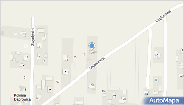 Dąbrowica, Legionowa, 79, mapa Dąbrowica