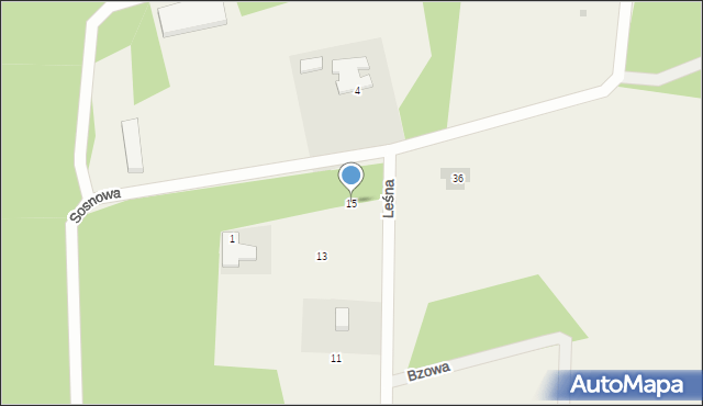 Dąbrówka, Leśna, 15, mapa Dąbrówka
