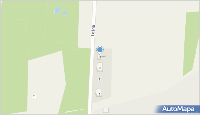 Dąbrówka, Leśna, 8, mapa Dąbrówka