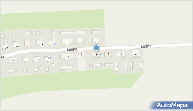 Dąbrówka, Leśna, 7, mapa Dąbrówka