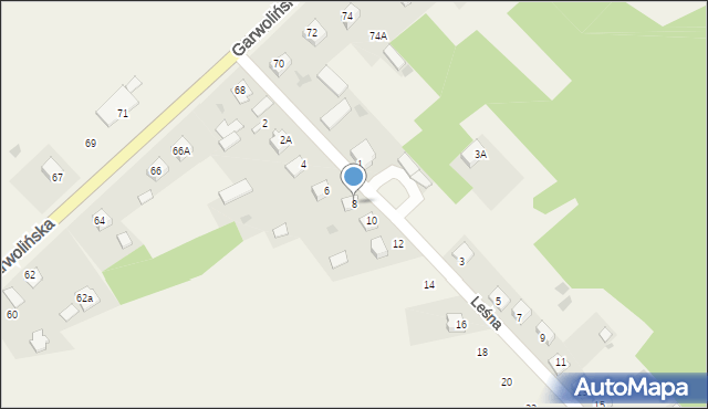 Dąbrówka-Ług, Leśna, 8, mapa Dąbrówka-Ług