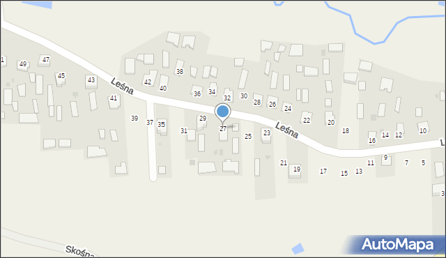 Dachnów, Leśna, 27, mapa Dachnów