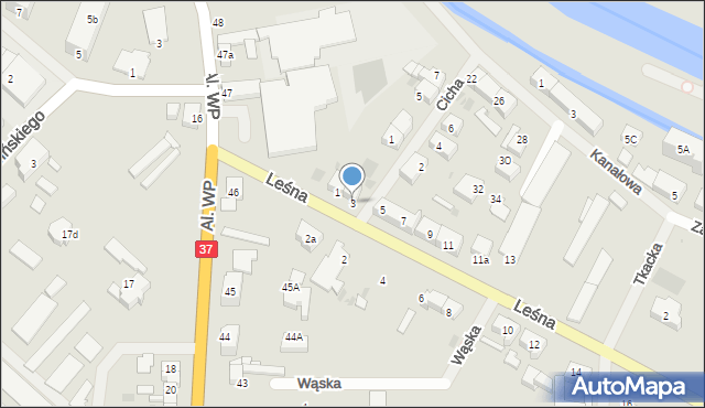 Darłowo, Leśna, 3, mapa Darłowo