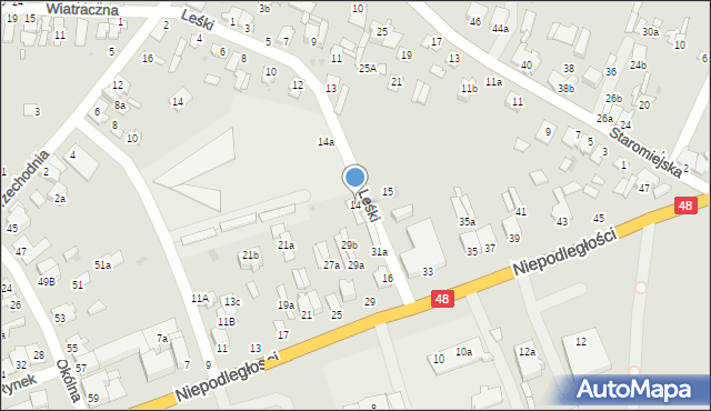 Dęblin, Leśki Wojciecha, 14, mapa Dęblin