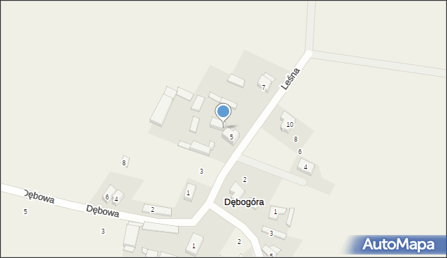 Dębogóra, Leśna, 5A, mapa Dębogóra