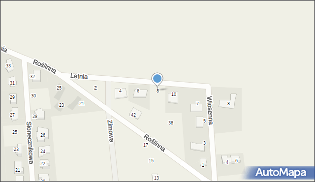 Dębogórze, Letnia, 8, mapa Dębogórze
