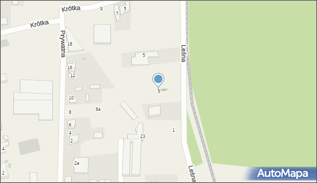 Dębogórze-Wybudowanie, Leśna, 3, mapa Dębogórze-Wybudowanie