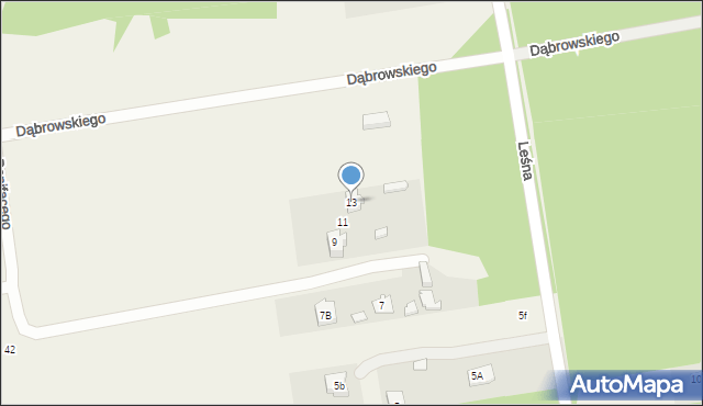 Długa Szlachecka, Leśna, 13, mapa Długa Szlachecka