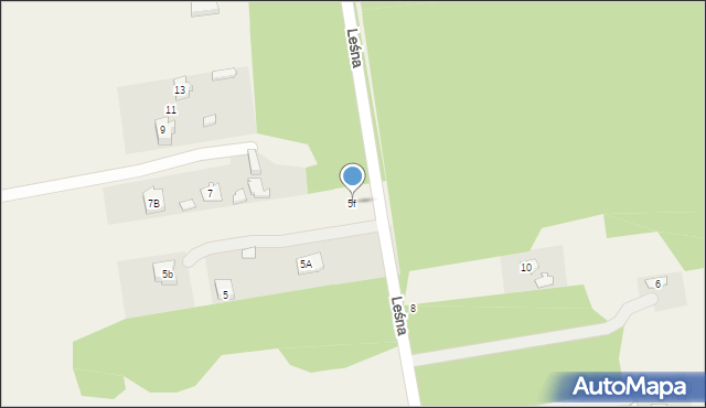 Długa Szlachecka, Leśna, 5f, mapa Długa Szlachecka