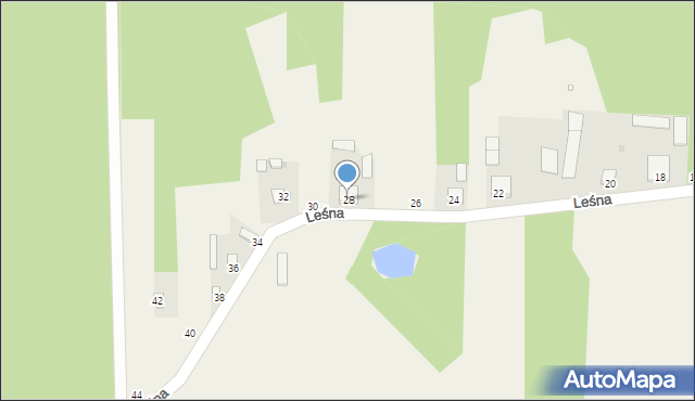 Dobieszyn, Leśna, 28, mapa Dobieszyn