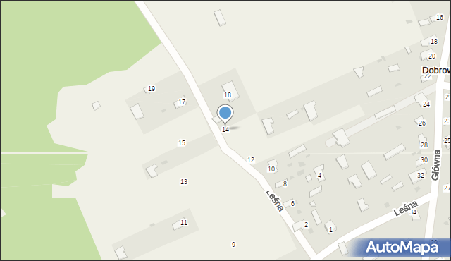 Dobrowoda, Leśna, 14, mapa Dobrowoda
