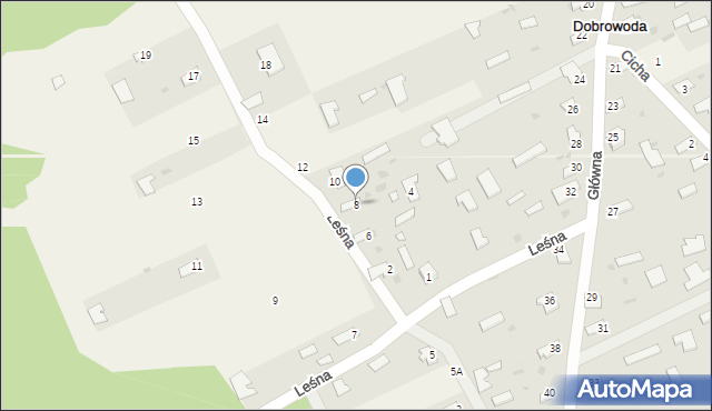Dobrowoda, Leśna, 8, mapa Dobrowoda