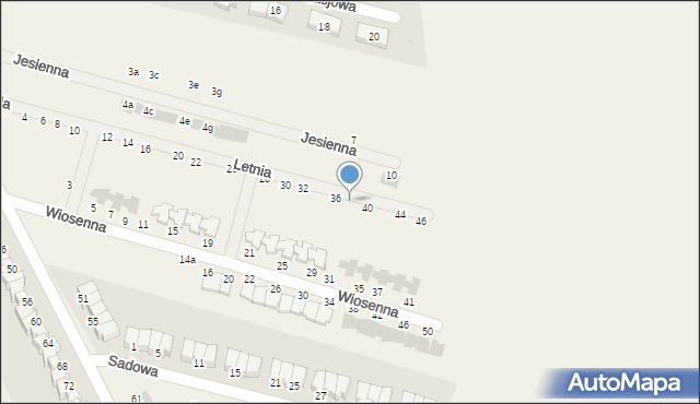 Dobrzykowice, Letnia, 38, mapa Dobrzykowice