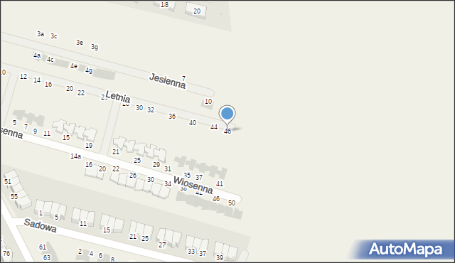 Dobrzykowice, Letnia, 46, mapa Dobrzykowice