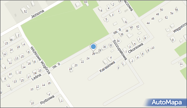 Dominice, Leśna, 26, mapa Dominice