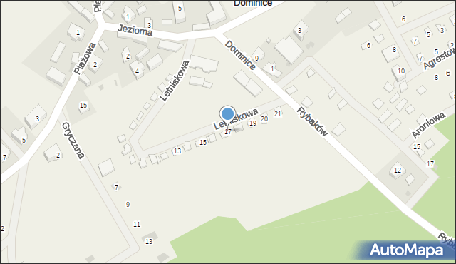 Dominice, Letniskowa, 17, mapa Dominice