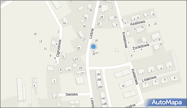 Dopiewiec, Leśna, 22, mapa Dopiewiec