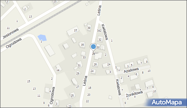 Dopiewiec, Leśna, 28, mapa Dopiewiec