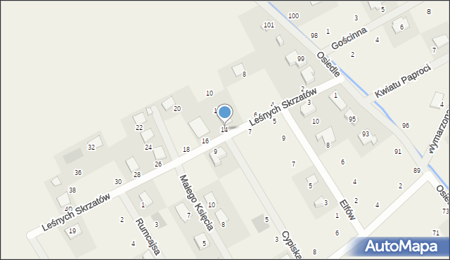 Dopiewiec, Leśnych Skrzatów, 14, mapa Dopiewiec