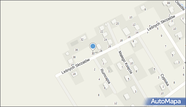 Dopiewiec, Leśnych Skrzatów, 30, mapa Dopiewiec