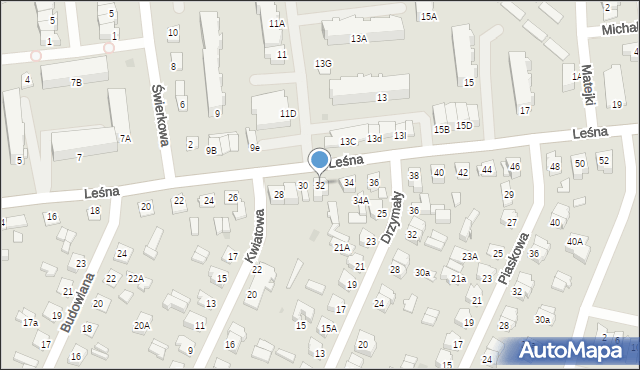 Działdowo, Leśna, 32, mapa Działdowo