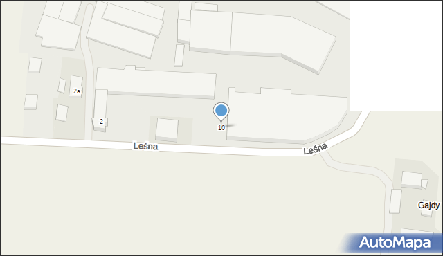 Dzielna, Leśna, 10, mapa Dzielna
