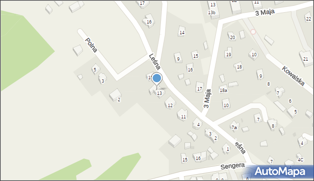 Dziemiany, Leśna, 14, mapa Dziemiany