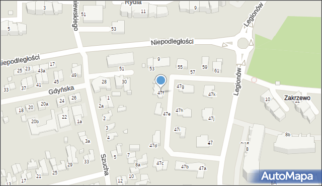 Elbląg, Legionów, 47f, mapa Elbląga