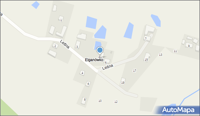Ełganowo, Leśna, 5a, mapa Ełganowo