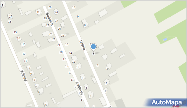 Fałków, Leśna, 5, mapa Fałków