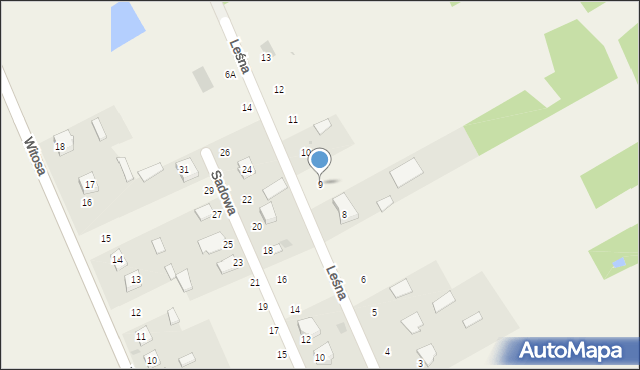 Fałków, Leśna, 9, mapa Fałków