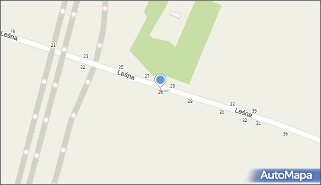 Fasty, Leśna, 26, mapa Fasty