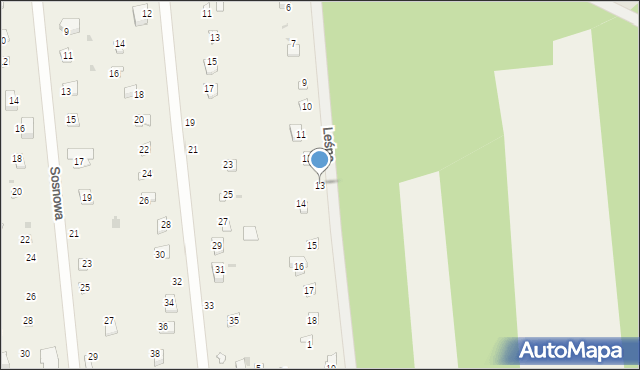 Florentynów, Leśna, 13, mapa Florentynów
