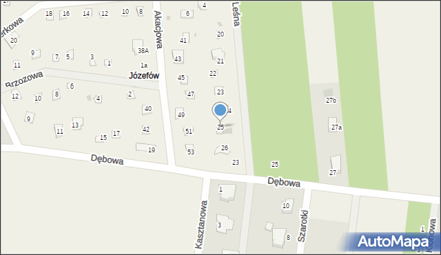 Florentynów, Leśna, 25, mapa Florentynów