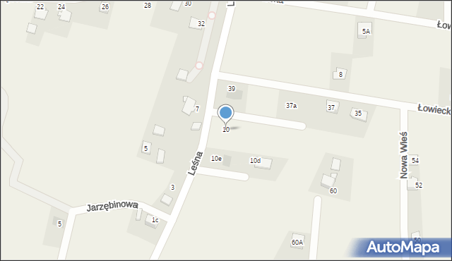 Frydek, Leśna, 10, mapa Frydek