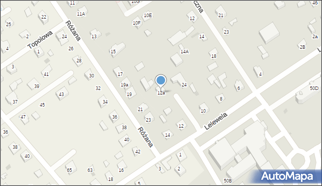 Garwolin, Lelewela, 12a, mapa Garwolin