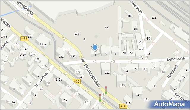 Gdańsk, Lendziona Antoniego, 8, mapa Gdańska