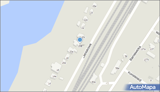 Gdańsk, Letniskowa, 20B, mapa Gdańska