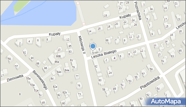 Gdańsk, Leszka Białego, 3, mapa Gdańska