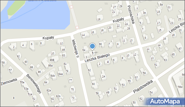 Gdańsk, Leszka Białego, 5, mapa Gdańska