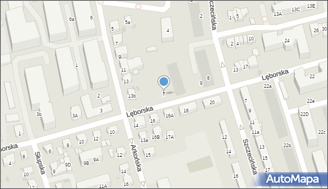 Gdańsk, Lęborska, 7, mapa Gdańska