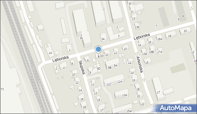 Gdańsk, Lęborska, 8, mapa Gdańska