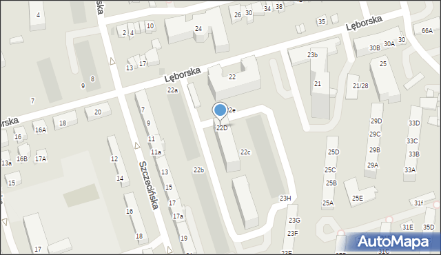 Gdańsk, Lęborska, 22D, mapa Gdańska