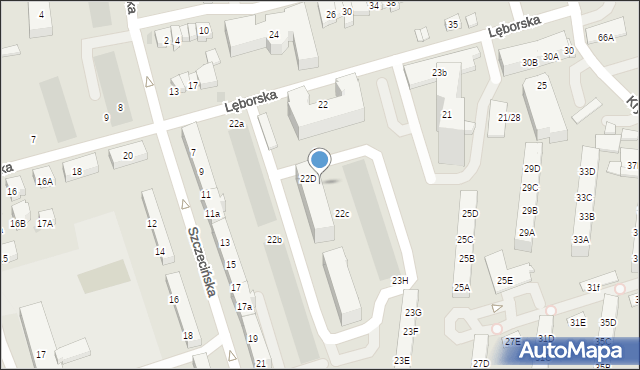 Gdańsk, Lęborska, 23a, mapa Gdańska