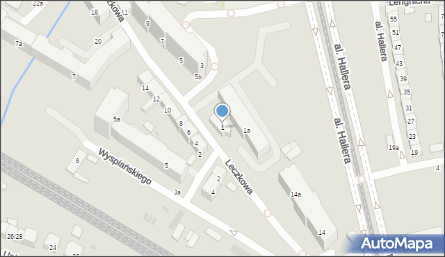 Gdańsk, Leczkowa Konrada, 1, mapa Gdańska